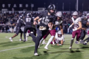 <strong>Chandler Day (15) of the Houston Mustangs runs for a touchdown against the Collierville Dragons on Friday, Nov. 22, 2024.</strong> (Wes Hale/Special to the Daily Memphian)