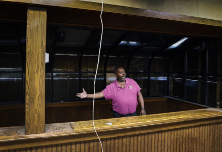 <strong>Uncle Lou's Fried Chicken owner Lou Martin leads a tour of construction at his new location at 1725 Winchester Road.</strong> (Mark Weber/The Daily Memphian)