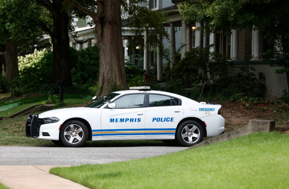 <strong>A Memphis police car on Thursday, July 25, 2024.&nbsp;A police car was set ablaze Downtown in front of the Memphis Police Department&rsquo;s North Main precinct Monday night, Nov. 25. 2024.&nbsp;</strong>(Mark Weber/The Daily Memphian file)