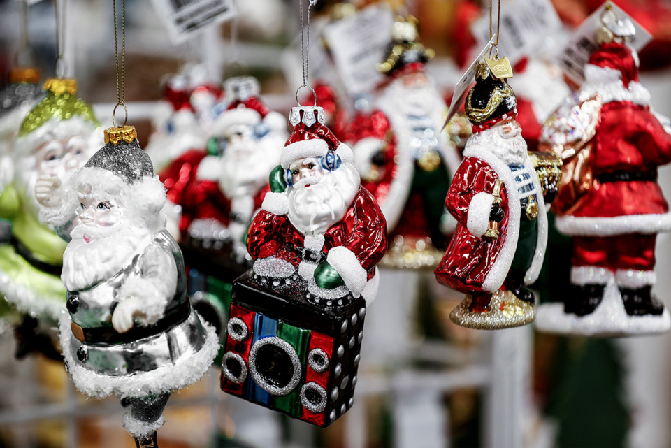 <strong>Ornaments hang for sale at Novel bookstore in East Memphis, one of the many local shops preparing for holiday shoppers.</strong> (Mark Weber/The Daily Memphian)