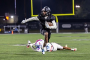 <strong>Houston&rsquo;s Andre Allen (1), seen here Nov. 15, caught three touchdown passes Friday night to help the Mustangs win their state semifinal game over Ravenwood. </strong>(Wes Hale/The Daily Memphian file)