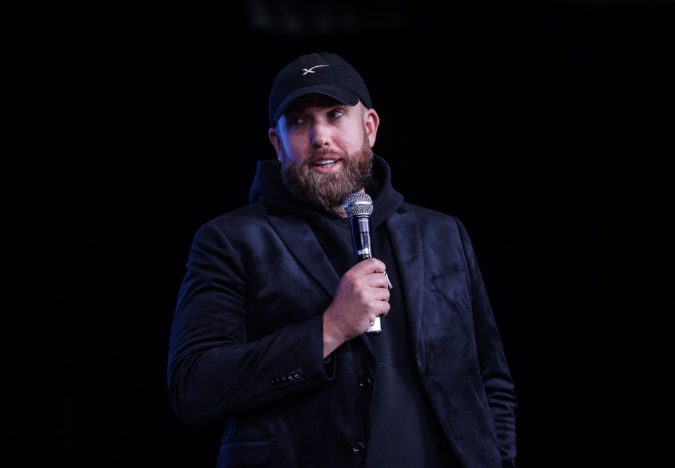 <strong>xAI's Brent Mayo speaks at the Greater Memphis Chamber's annual luncheon at the Peabody Dec. 4, 2024</strong>. (Patrick Lantrip/The Daily Memphian)