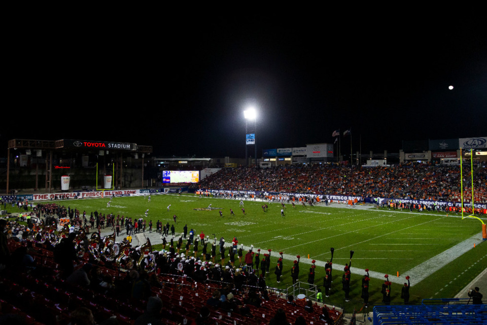 <strong>Memphis will play West Virginia on Dec. 17 in the Scooter&rsquo;s Coffee Frisco Bowl at Toyota Stadium, pictured here in 2021.</strong> (Sam Hodde/AP file)