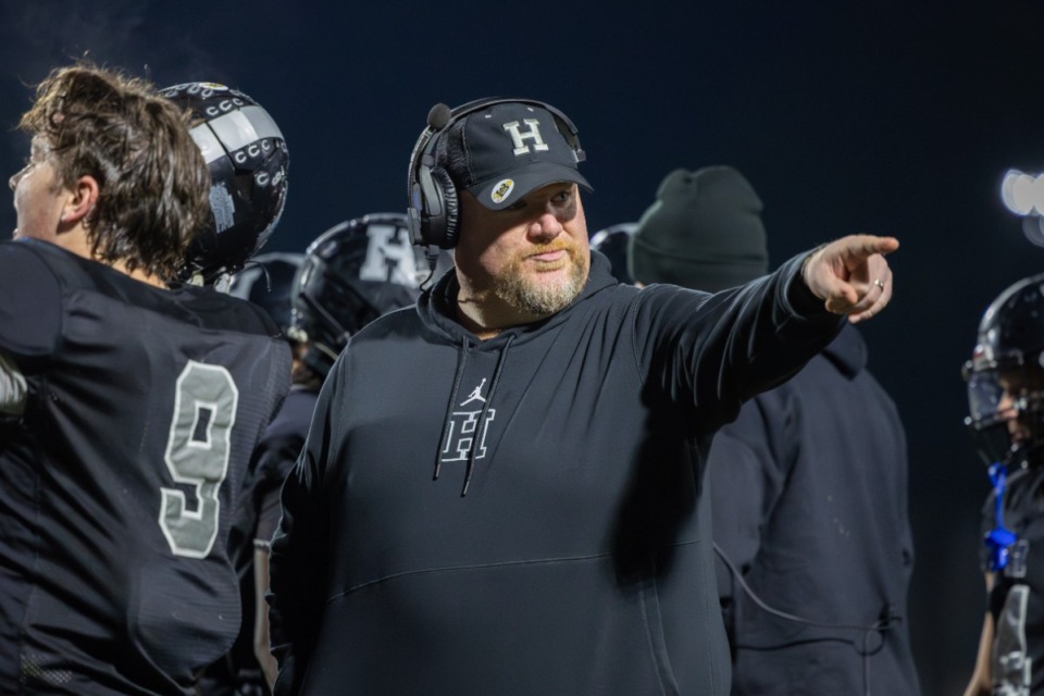 <strong>Houston Mustangs Head Coach James Thomas during the first half against the Bartlett Panthers at Houston High School on Friday, Nov. 15.</strong> (Wes Hale/Special to the Daily Memphian file)