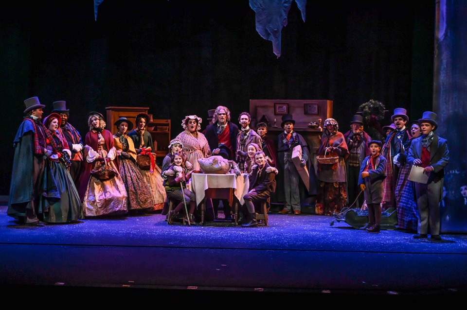 <strong>The 2023 cast "A Christmas Carol" at Theatre Memphis perform the final scene of the show.</strong> (Courtesy Theatre Memphis)