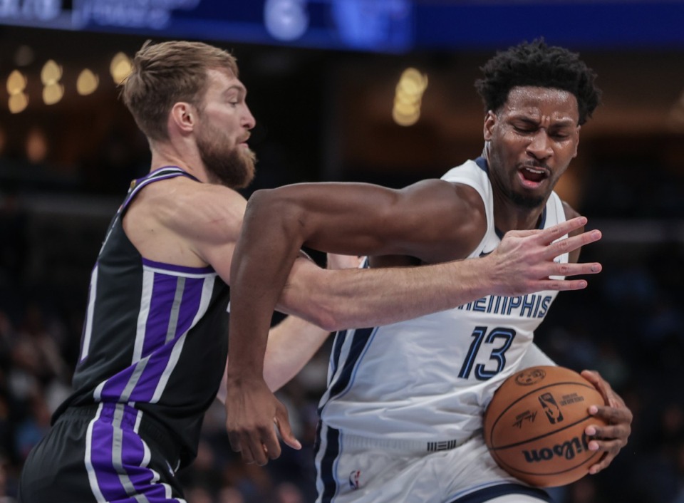 <strong>Memphis Grizzlies forward Jaren Jackson Jr. (13) tries to get around a defender during the Dec. 5, 2024, game against the Sacramento Kings.</strong> (Patrick Lantrip/The Daily Memphian)