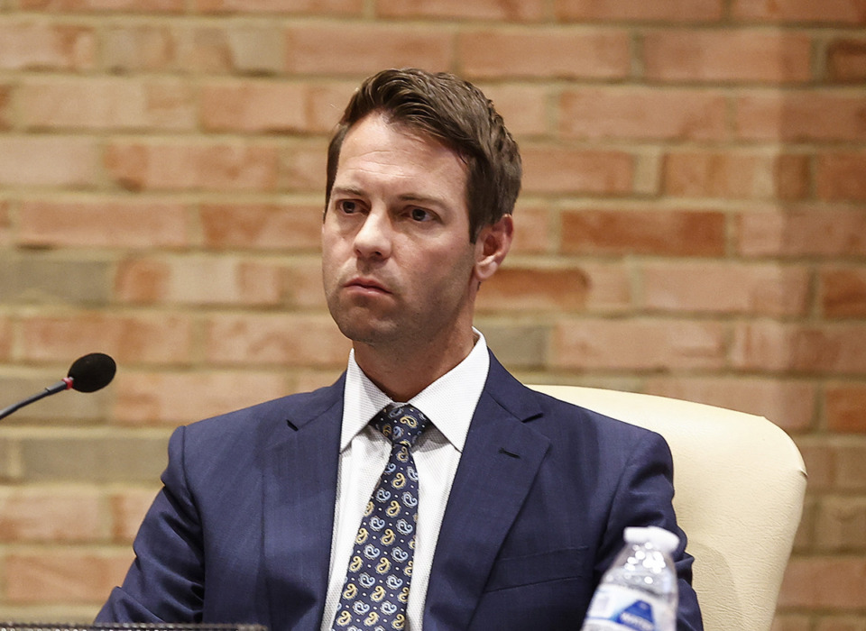 <strong>Germantown Assistant City Administrator Andy Sanders participates in a Board of Mayor and Aldermen meeting Oct. 23, 2023.</strong> (Mark Weber/The Daily Memphian file)