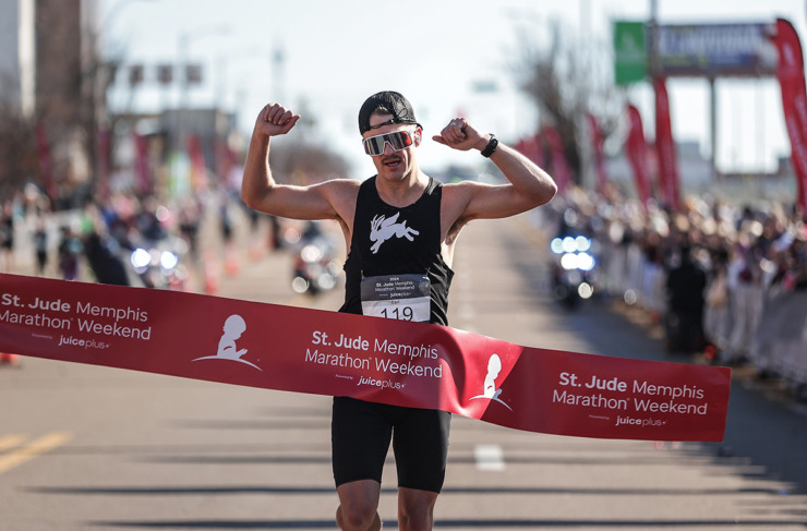 <strong>Carl Nelson won the St. Jude Memphis Marathon on Dec. 7.</strong> (Patrick Lantrip/The Daily Memphian)