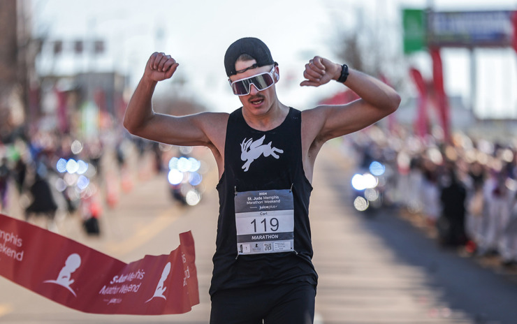 <strong>Carl Nelson comes in first at the St. Jude Memphis Marathon on Dec. 7.</strong> (Patrick Lantrip/The Daily Memphian)