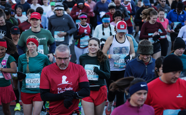 <strong>Mary Andrews runs in the St. Jude Memphis Marathon on Dec. 7.</strong> (Patrick Lantrip/The Daily Memphian)