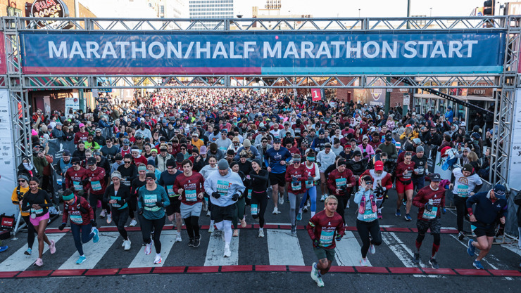 <strong>Thousands of runners kick off the St. Jude Memphis Marathon on Dec. 7.</strong> (Patrick Lantrip/The Daily Memphian