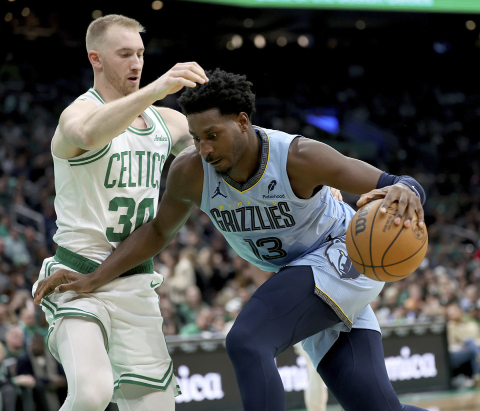 <strong>Memphis Grizzlies forward Jaren Jackson Jr. (13) carried the team in the fourth quarter in the historic win in Boston on Dec. 7, 2024.</strong> (Mark Stockwell/AP file)