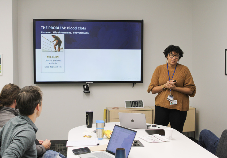 <strong>Erika Dillard is a member of the 2024 ZeroTo510 cohort. Her Memphis-based startup, Popcheck Technologies, uses AI linked to wearables to remotely monitor post-operative patients and analyze their health data.</strong> (Aisling Maki/The Daily Memphian)