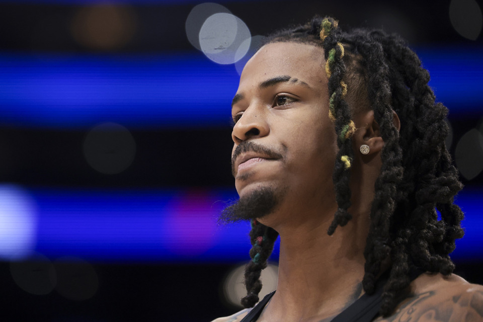 <strong>Memphis Grizzlies guard Ja Morant looks on during warmups before an NBA basketball game against the Los Angeles Lakers, Sunday, Dec. 15, 2024, in Los Angeles.</strong> (Jessie Alcheh/AP Photo)