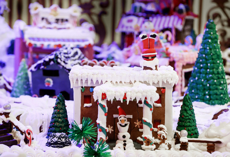 Since The Peabody&rsquo;s Grand Lobby is beautifully decorated for the season, one might also want to sit and enjoy a seasonal drink, cocktails for the adults or hot chocolate for the kids, at the hotel after checking out the gingerbread display. (Mark Weber/The Daily Memphian)