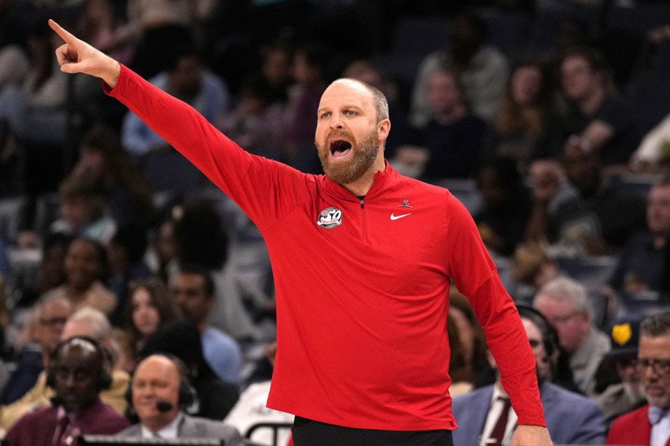 <strong>Grizzlies coach Taylor Jenkins directs his players against the Denver Nuggets during Nov. 17 game in Memphis</strong>. (Mark Humphrey/AP Photo)