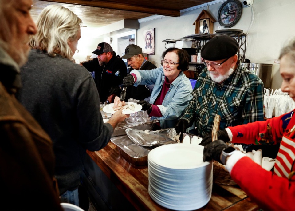 <strong>Volunteers at Brother Juniper&rsquo;s hosted its 25th annual Christmas Day meal on Wednesday, Dec. 25, 2024.</strong> (Mark Weber/The Daily Memphian)&nbsp;