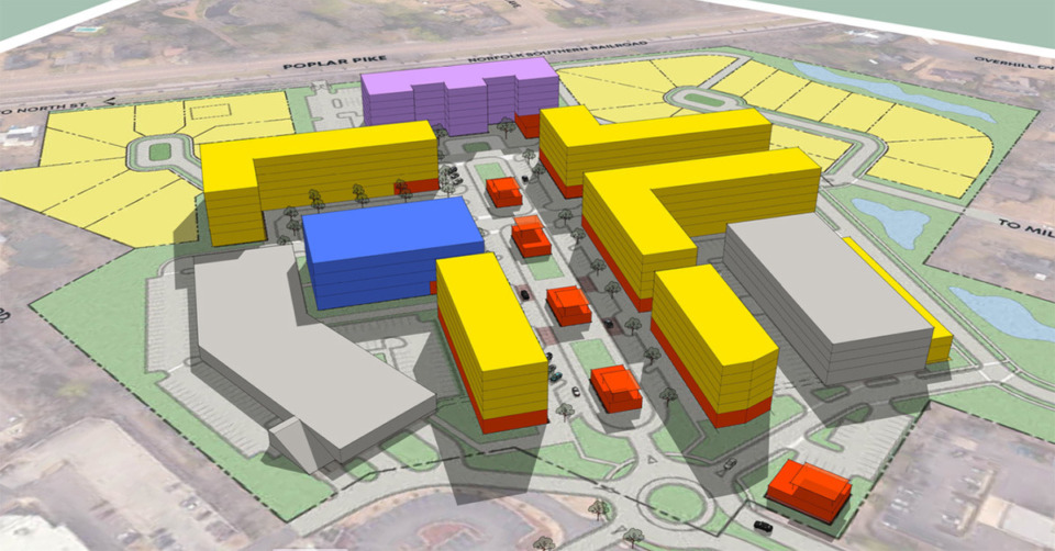 <strong>This rendering shows the proposed heights of the building.</strong>&nbsp;(Courtesy LRK Inc.)