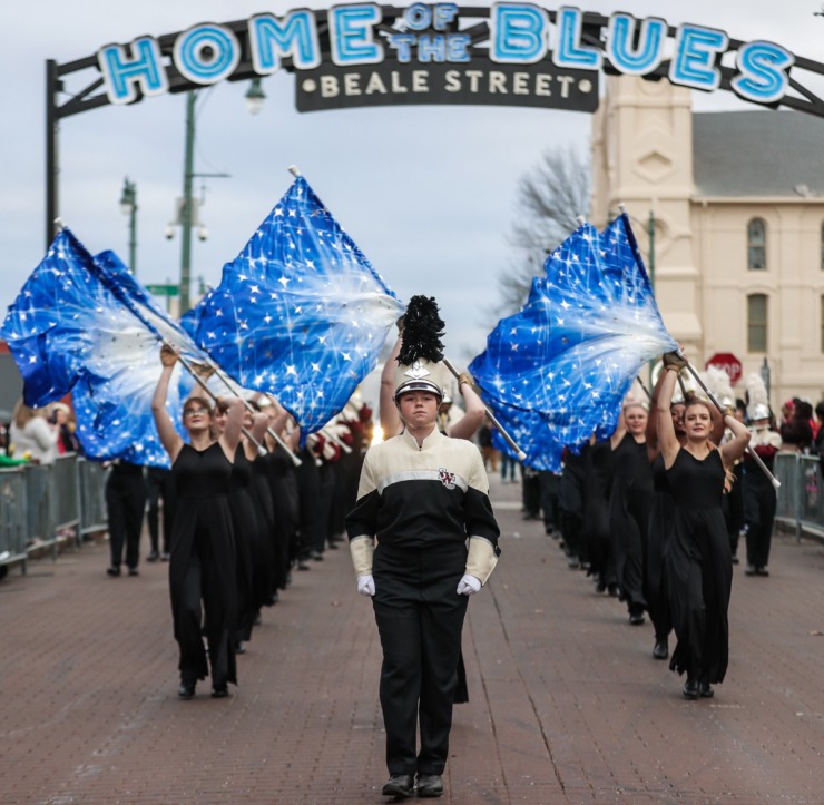 <strong>The SWC marching band parades down Beale Street during the AutoZone Liberty Bowl Parade Dec. 26, 2024.</strong> (Patrick Lantrip/The Daily Memphian)