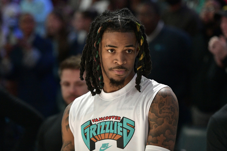 <strong>Memphis Grizzlies guard Ja Morant warms up before an NBA basketball game against the Toronto Raptors on Thursday, Dec. 26, in Memphis.</strong> (Brandon Dill/AP file)