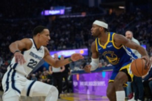 <strong>Memphis Grizzlies guard Desmond Bane defends Golden State Warriors guard Buddy Hield during the first half of an NBA basketball game Saturday, Jan. 4, 2025, in San Francisco.</strong> (Godofredo A. V&aacute;squez/AP)