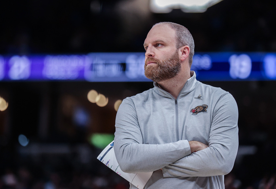 <strong>Memphis Grizzlies coach Taylor Jenkins looks on during a Dec. 5, 2024 game against the Sacramento Kings.</strong> (Patrick Lantrip/The Daily Memphian file)