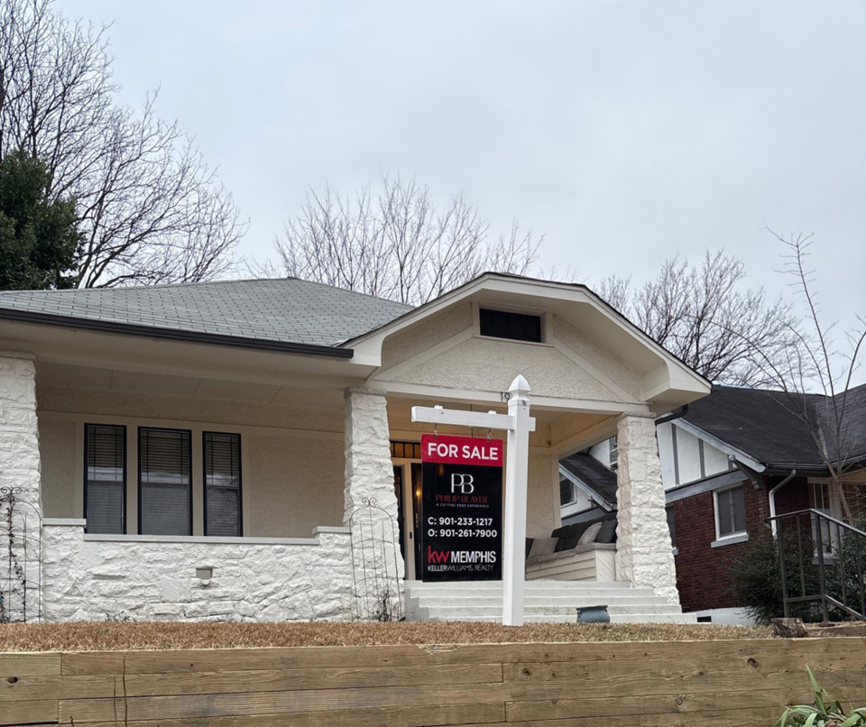 <strong>A for-sale sign was placed in the Cooper-Young recovery house&rsquo;s front yard. The asking price is $429,000.</strong> (Submitted)