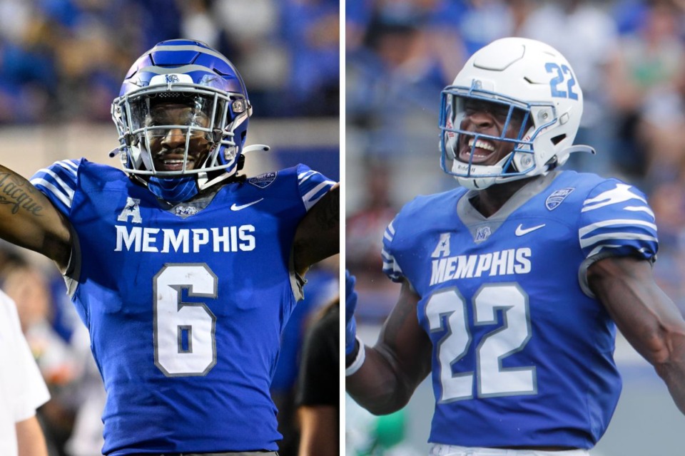 <strong>Former Tigers Joseph Scates (left) and Jaylon Allen (right) will be on the Memphis Showboats.</strong> (From left to right: John Amis/AP file; Patrick Lantrip/The Daily Memphian file)