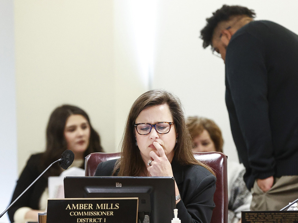 <strong>Shelby County Commissioner Amber Mills attends a committee session Dec. 11, 2024.</strong> (Mark Weber/The Daily Memphian)