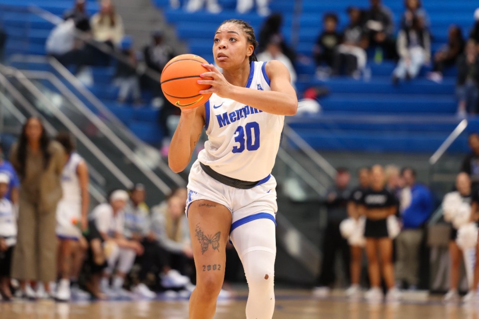 <strong>Memphis Tigers forward Alasia Smith (30) scored 13 points and picked up 17 rebounds in the loss. (</strong>Wes Hale/The Daily Memphian file)