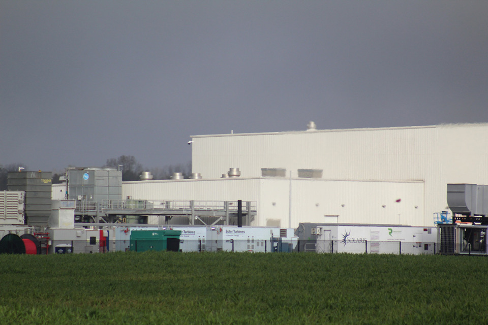 <strong>The Solaris equipment trailer sits on the xAI supercomputer property in Southwest Memphis.</strong> (Sophia Surrett/The Daily Memphian)