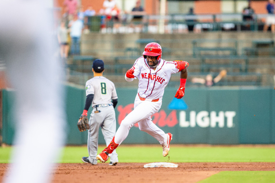 <strong>Jordan Walker will be at AutoZone Park Friday as part of the Cardinals Caravan.</strong> (Benjamin Naylor/The Daily Memphian file)