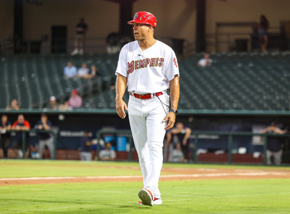 <strong>Ben Johnson is back as Memphis Redbirds manager. The 2025 season will be his sixth season in charge of the team. </strong>(Wes Hale/Special to The Daily Memphian file)