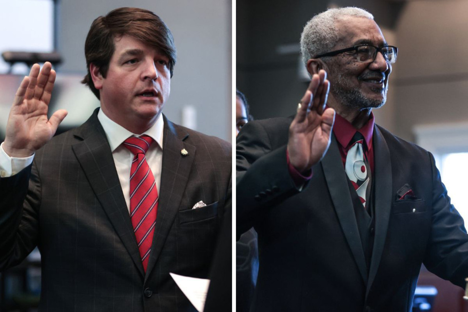 <strong>From left to right: Charles Hall and Jewel Jordan are the two new members of Collierville&rsquo;s Board of Mayor and Aldermen.</strong> (Patrick Lantrip/The Daily Memphian)