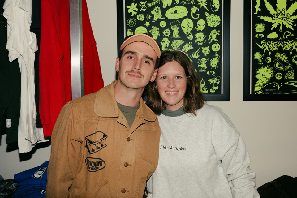 <strong>Slowdown Dry Goods founder Eli Berry, left, with his wife, Kelsey Berry, who makes and sells pottery.</strong> (Courtesyy Eli Berry)