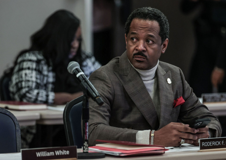 <strong>MSCS&rsquo; Roderick Richmond attends a Jan. 21, 2025 school board meeting.</strong> (Patrick Lantrip/The Daily Memphian)