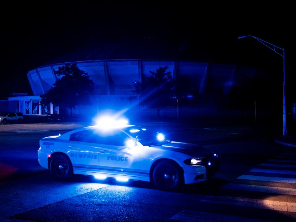 <strong data-stringify-type="bold">Memphis Police Officers as well as other police departments take part in a Sea of Blue Wednesday night, Jan. 22, for Charles Cathey. Cathey was a Memphis police officer who died after suffering a medical emergency in Downtown Memphis.</strong>&nbsp;(Brad Vest/Special to The Daily Memphian)