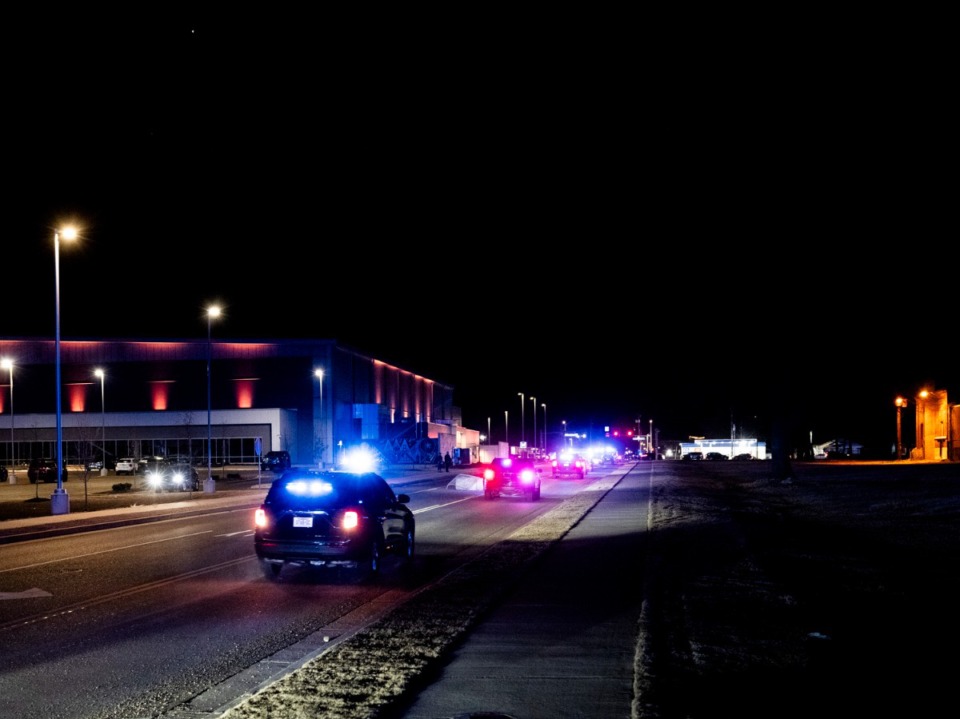 <strong data-stringify-type="bold">Memphis Police Officers as well as other police departments take part in a Sea of Blue Wednesday night, Jan. 22, for Charles Cathey. Cathey was a Memphis police officer who died after suffering a medical emergency in Downtown Memphis.</strong>&nbsp;(Brad Vest/Special to The Daily Memphian)