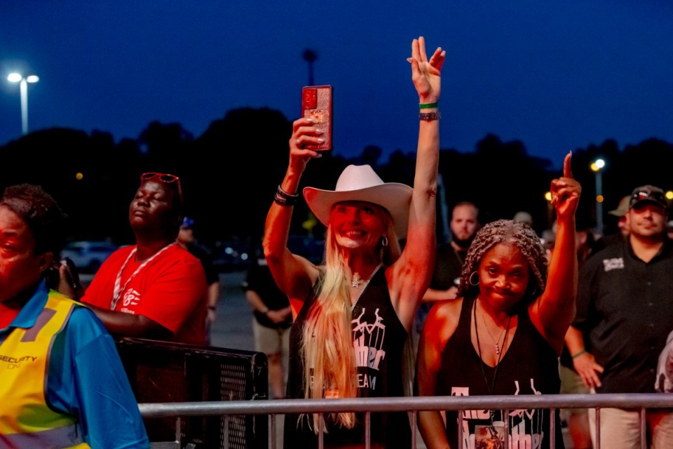 <strong>Team members celebrate as winners are announced at&nbsp;the Memphis in May World Championship Barbecue Cooking Contest at Liberty Park on Saturday, May 18, 2024.</strong> (Ziggy Mack/The Daily Memphian file)