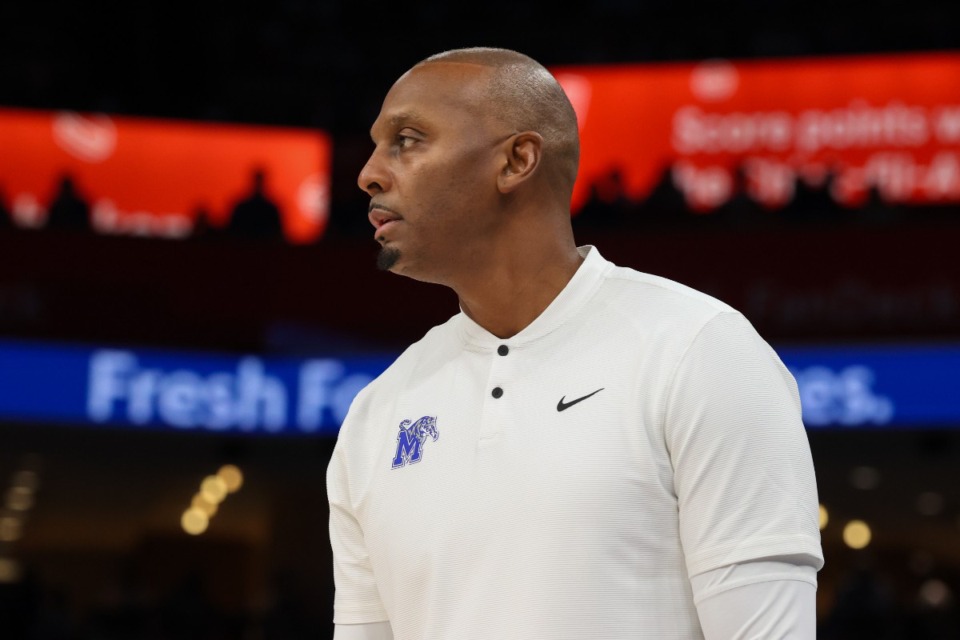 <strong>Memphis Tigers Head Coach Penny Hardaway during the first half against the Ole Miss Rebels at FedExForum on Saturday, Dec. 28, 2024.</strong> (Wes Hale/Special to The Daily Memphian file)