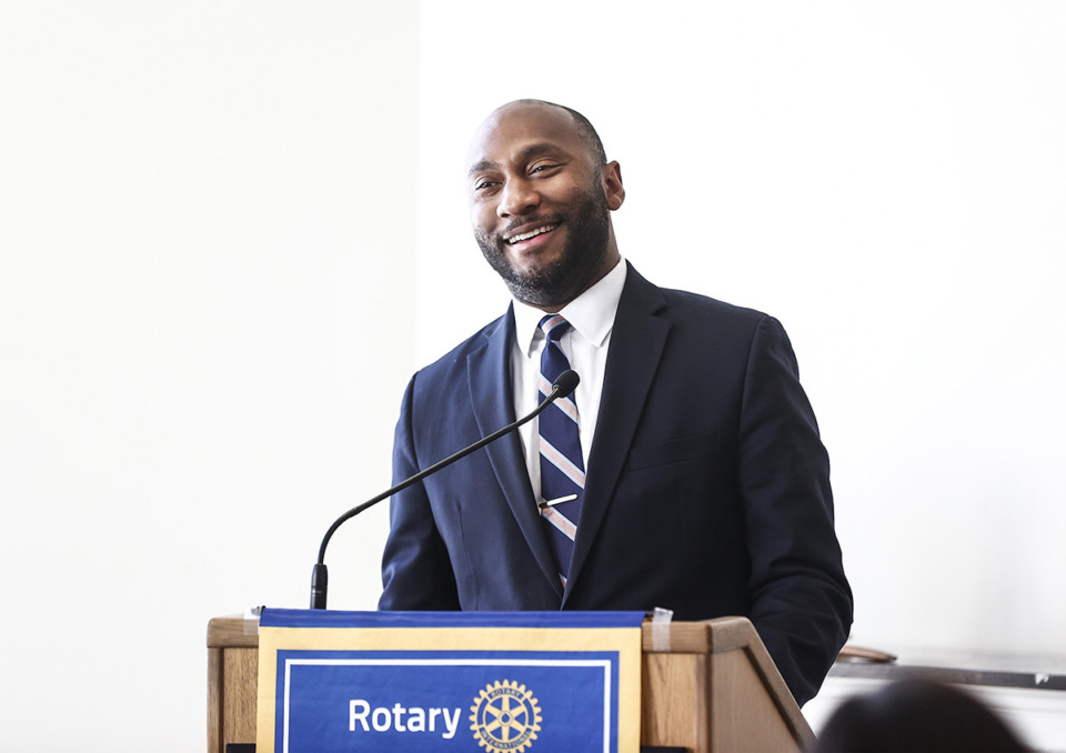 <strong>Shelby County Mayor Lee Harris spoke at the Memphis Rotary Club on Jan. 27.</strong> (Mark Weber/The Daily Memphian)