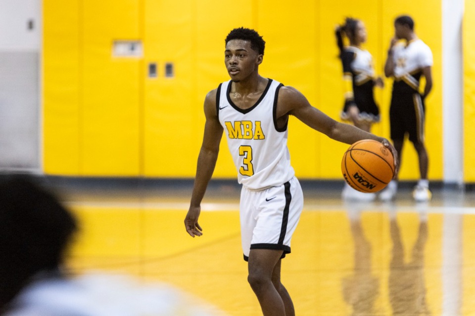 <strong>Memphis Business Academy basketball player Larry Benson in action during Tuesday, Jan. 28&nbsp;game versus Crosstown High School. Benson is excelling this season after breaking his tibia last year.</strong> (Brad Vest/Special to The Daily Memphian)