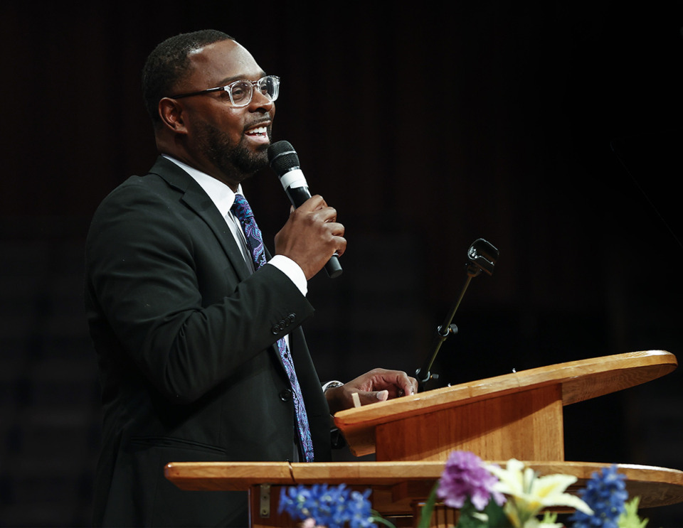 <strong>Memphis Mayor Paul Young gives his State of the City speech on Thursday, Jan. 30, 2025.</strong> (Mark Weber/The Daily Memphian)