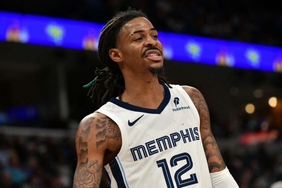 <strong>Since March 5, 2023, the Grizzlies have played 150 regular-season basketball games and star Ja Morant has played 45.</strong> (Brandon Dill/AP)