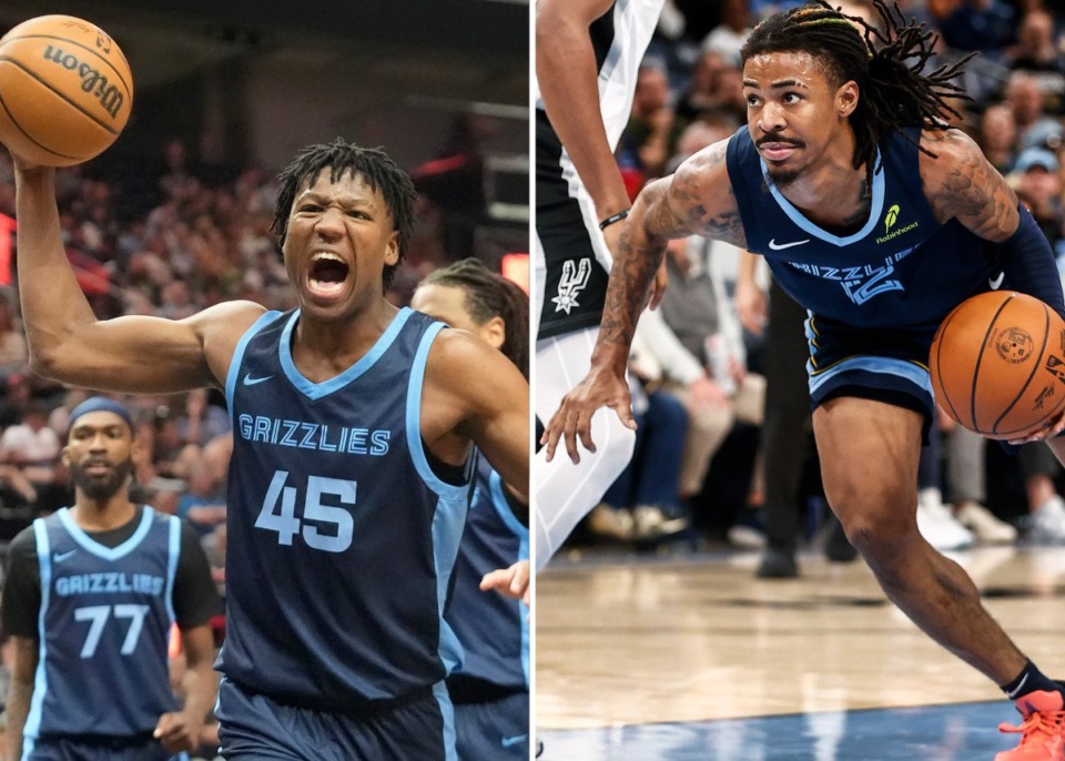 <strong>GG Jackson (left) and Ja Morant, both fron South Carolina, combined for 52 points Monday.</strong> (The Daily Memphian files)