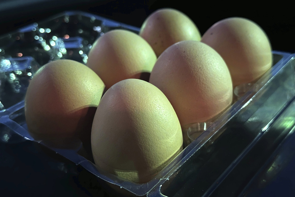 <strong>Theprice of eggs has gone up&nbsp;due to the nationwide bird-flu epidemic.</strong> (Robert F. Bukaty/AP file)