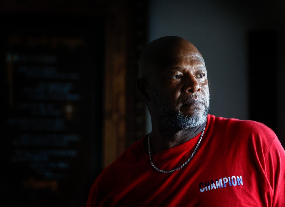 <strong>Former death row inmate Sherwood Brown in his Parkway Village area apartment on Monday, Dec. 2, 2024, was exonerated after spending 28 years behind bars in Mississippi in 2021.</strong> (Mark Weber/The Daily Memphian)