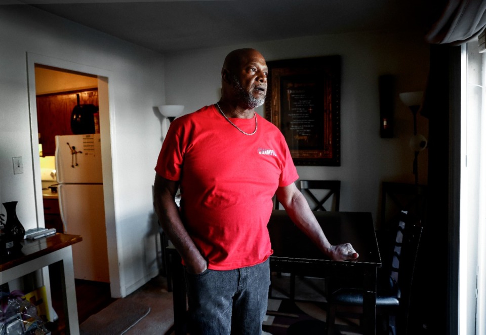 <strong>Former death row inmate Sherwood Brown (at his Parkway Village area apartment on Dec. 2, 2024), was exonerated after spending 28 years behind bars in Mississippi.</strong> (Mark Weber/The Daily Memphian)