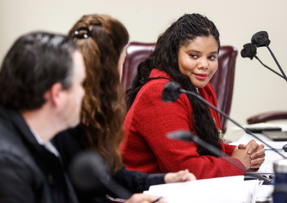 <strong>Shelby County Commissioner Miska Clay Bibbs attends a committee session on Wednesday, Dec. 11, 2024.</strong> (Mark Weber/The Daily Memphian file)