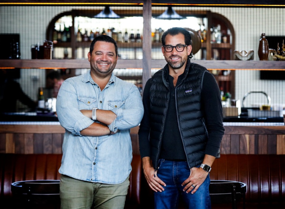 <strong>Andy Ticer, left, and&nbsp;Michael Hudman&rsquo;s Enjoy AM Restaurant Group also owns Hog &amp; Hominy, in addition to Andrew Michael Italian Kitchen and Catherine &amp; Mary&rsquo;s.</strong> (Mark Weber/The Daily Memphian file)